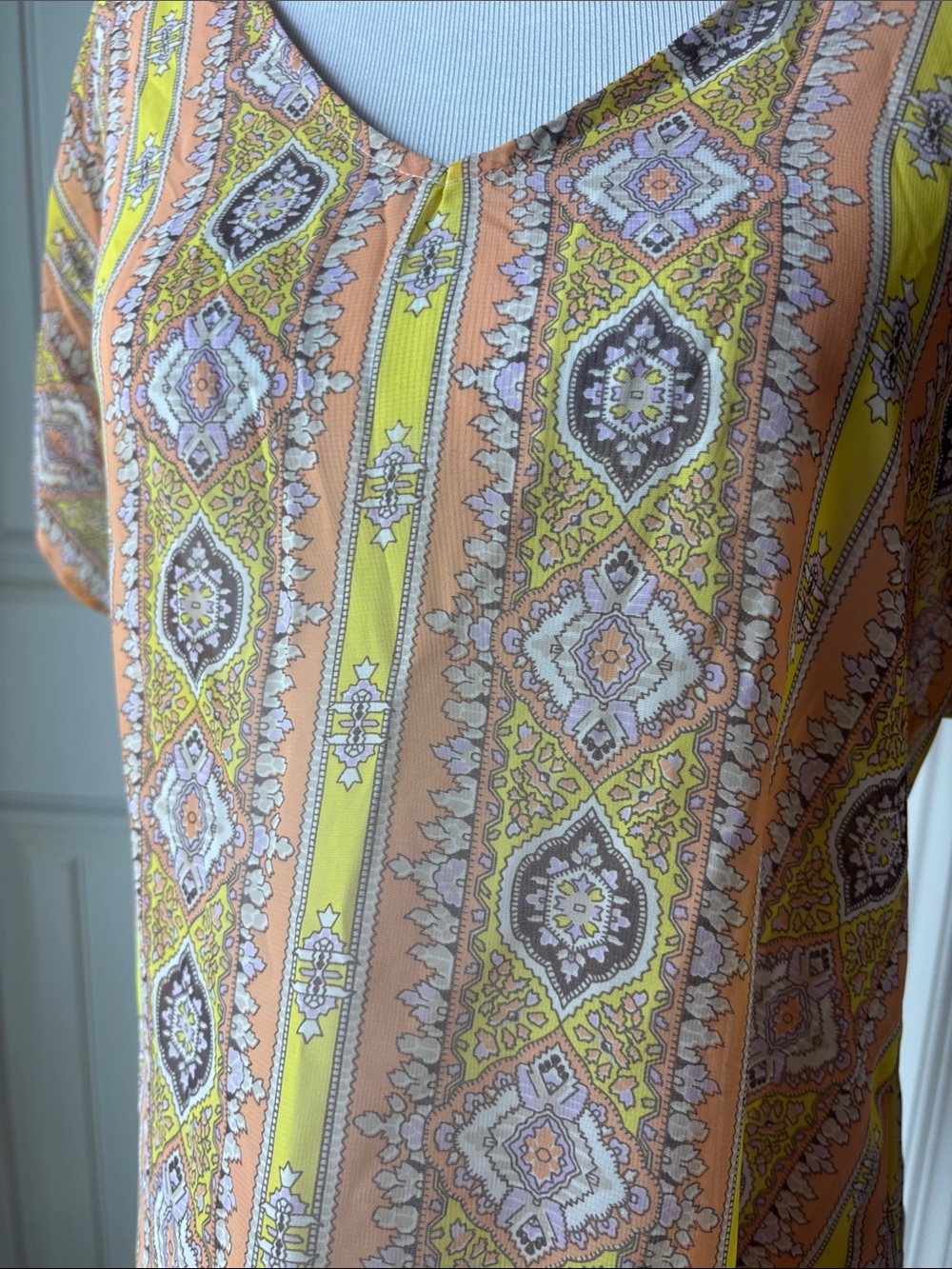 SHOW ME YOUR MUMU Boho Paisley Top in Peach, Yellow - Picture 5 of 7